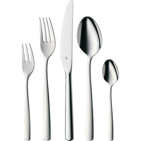 Service de Couverts 60 pièces pour 12 personnes Acier inoxydable 18/10 poli et inoxydable lavable au lave-vaisselle couteaux Monobloc à coupe durable (1/5)
