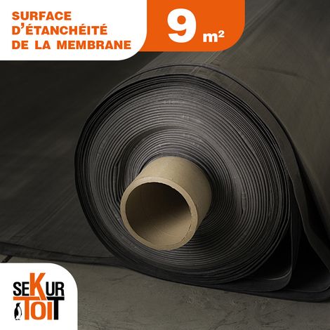 Membrane d'étanchéité EPDM toiture épaisseur 1,14 mm – 3,05 x 3 m – Surface de 9,15 m² - SEKURTOIT (1/4)