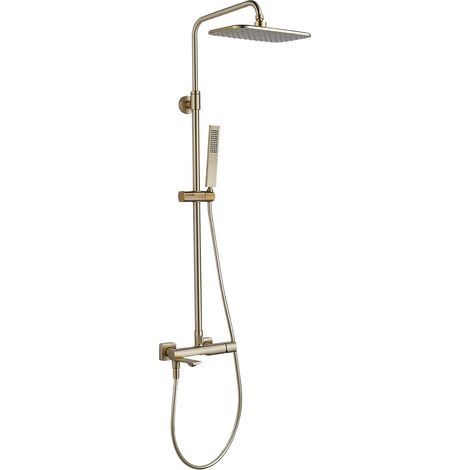 Laveo  Colonne de douche Tores - Or - 120 cm - Anti-éclaboussures - Système de douche