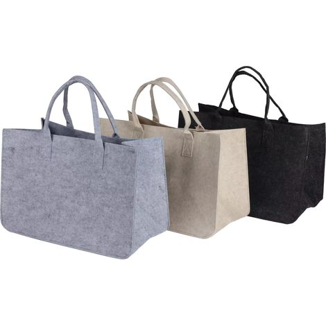 BURI Filztasche Kamin Brennholz Korb Tragen Shopper Aufbewahrung Einkäufe Zeitungen (1/5)