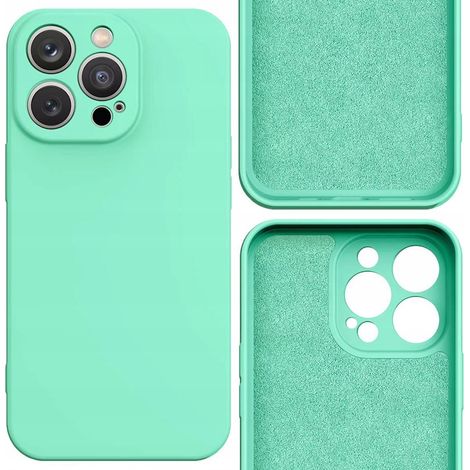 Custodia in silicone per iPhone 14 Plus, colore verde menta. (1/5)