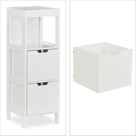 Armadio da bagno stretto salvaspazio 60 x 30 x 100 cm stile country pratico contenitore in MDF bianco 130009933