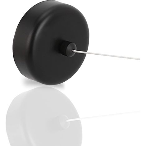 1 Étendoir à linge rétractable, fil acier inoxydable 2,8m, gain de place, finition noire, intérieur extérieur (1/5)
