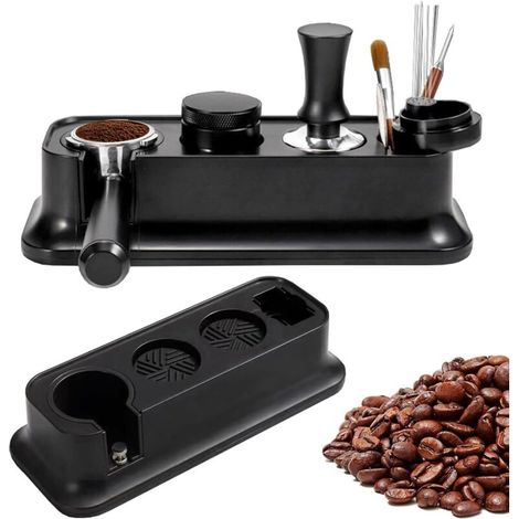 Portapolvere per caffettiera a pressa italiana, supporto per la conservazione, sedile per il riempimento della maniglia, supporto multifunzionale per la maniglia, dispenser di polvere per caffettiera 