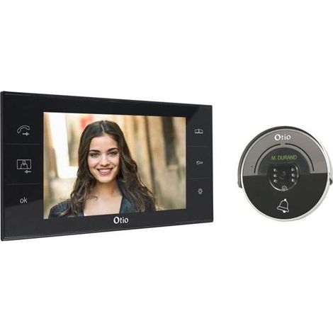 Otio – Portier vidéo VisiHome 2 fils avec mémoire interne – Vision nocturne infrarouge – Alimentation 12VDC – Installation rapide