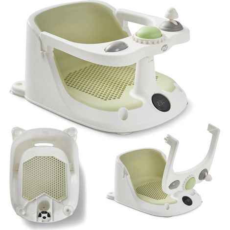 Asiento para bebé de 6 a 24 meses, antideslizante, con barra de soporte, color verde.