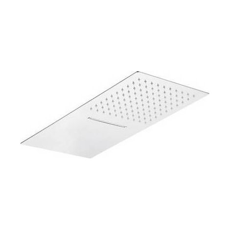 SOFFIONE 2 GETTI RETTANGOLARE ULTRA PIATTO ACCIAIO INOX Misura: mm 500x220x3