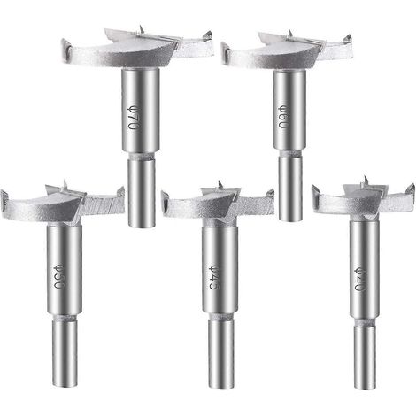 Pieces Wood Drill Bits, (40/45/50/60/70mm) Carbide Wood Router Bits Assortment (1/5)