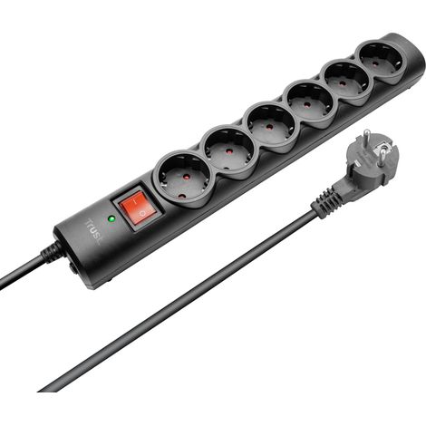 Multiprise Electrique 6 Prises, Prise Multiple 180 cm, Fiche Type F (1/5)