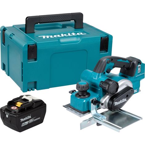Rabot sans fil Makita DKP 181 Z 18 V 82 mm sans balais + 1 batterie 9,0 Ah + Makpac - sans chargeur (1/5)