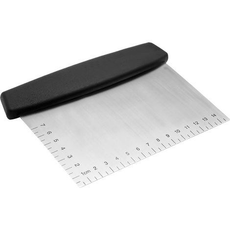 Coupe-pâte et grattoir, grattoir d'établi en acier inoxydable Coupe-pâte et outil cuisine, polyvalent poli en acier inoxydable, avec échelle de mesure pour Pizza (1/5)