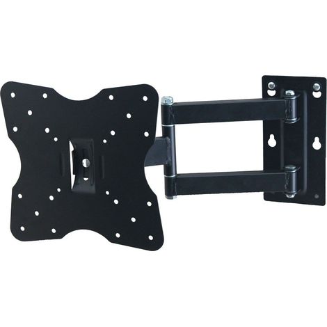 Facilitys – Support TV mural extensible 43-81 cm – Charge 35 kg – Inclinable 15° – Pivote 180° – Acier noir pour installation facile