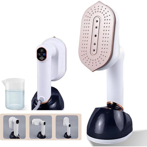 Défroisseur Vapeur Vertical Portable, Vapeur Puissante Steamer 1200W, Voyage Fer à Repasser de Pratique 2 en 1, Plaque de Vapeur Métallique, Tous Textiles, Bureau, Blanc (1/5)