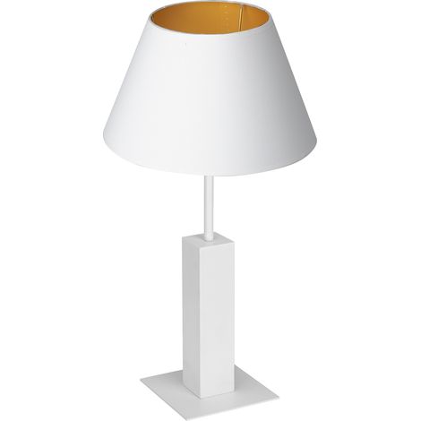 Lampe de table blanche 56 cm, intérieur or, E27, Luminex