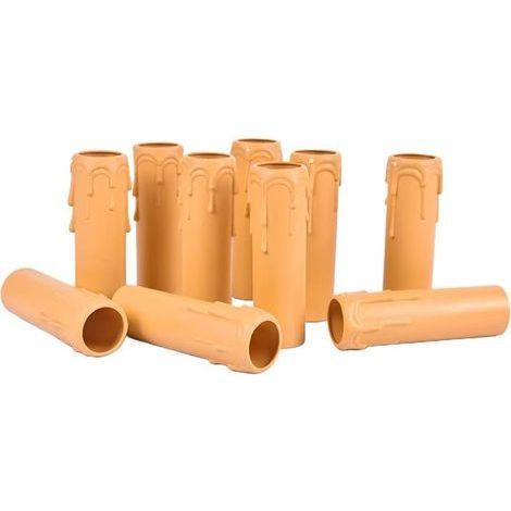 10 Pièces Lustre Bougie Goutte, Bougies Lustre Tubes, Bougies Gouttes Tubes, Lustre Manches Bougie, Lustre Bougies Couvre, Tubes Lustre, Accessoires Lustre, Jaune (1/5)