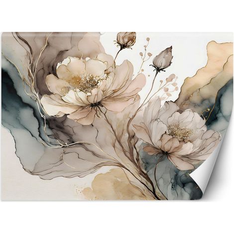 Fototapete Aquarell Blumen Abstraktion 100x70 cm (1/5)