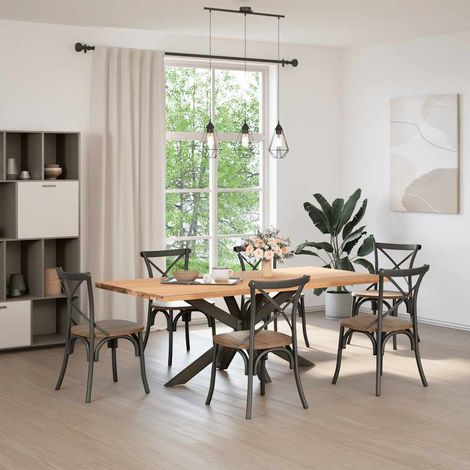 Maison Exclusive - Gamba per Tavolo da Pranzo a Forma di Ragno Nero 150x78x(72-73) cm Acciaio