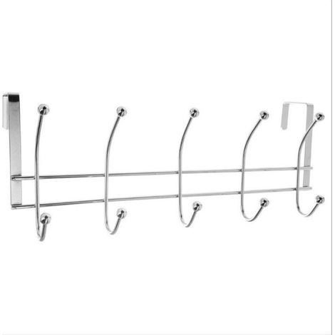 Patère murale 10 têtes Conan 41cm argentée, porte-manteau design pour entrée et couloir