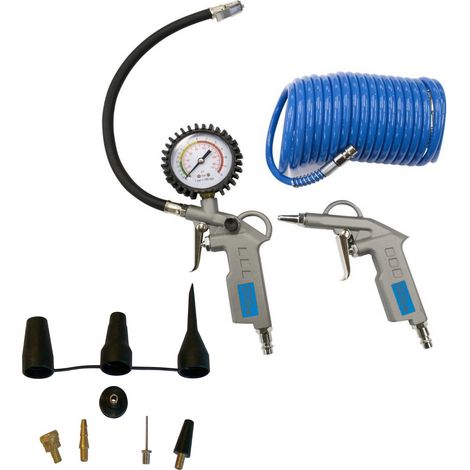 Güde Druckluft Kompressor Set 11tlg Reifenfüller Ausblaspistole Druckluftschlach (1/4)