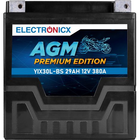 Electronicx YIX30L-BS AGM Motorradbatterie 12V 29Ah 380A/EN - Wartungsfrei, Auslaufsicher, Hochleistungsbatterie, Lange Lebensdauer - Premium (1/5)