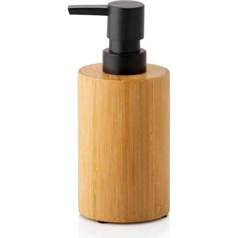 Distributeur de Savon en Bambou et Polyrésine Noire (1/2)