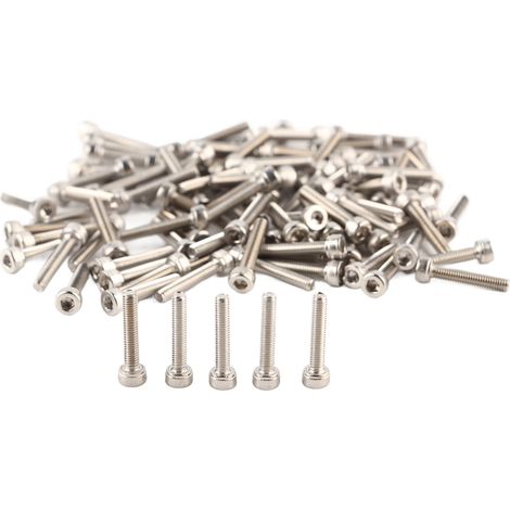 Vis à six pans creux filetées M3 inox SS304 tête cylindrique - Lot de vis à tête creuse hexagonale M3x16 pour bricolage et fixation industrielle (1/5)