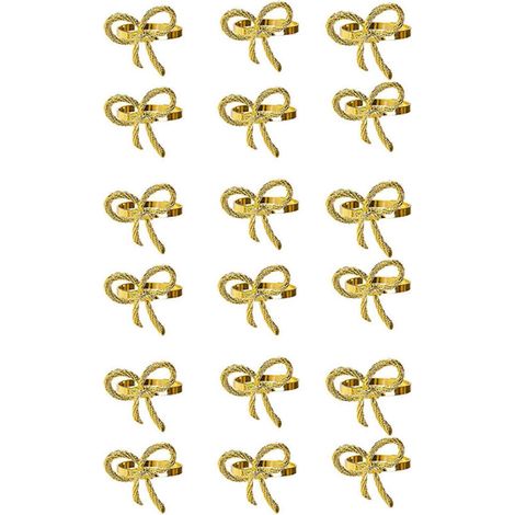 Set mit 18 goldenen Serviettenringen in Schmetterlingsform für Tischdekoration bei Hochzeiten, Weihnachten und Familienfeiern. (1/5)