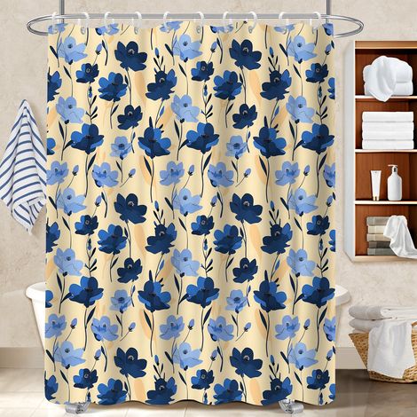 Rideau de bain imprimé polyester 180x180 souple polyester pour salle de bain pour cabine de douche (1/5)