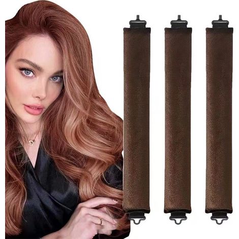 Rouleaux de cheveux sans chaleur pour boucler les cheveux sans chaleur Vin rouge