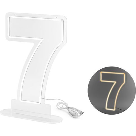 Neon-LED – Zahl „7“, weiß, 50 cm (1/2)