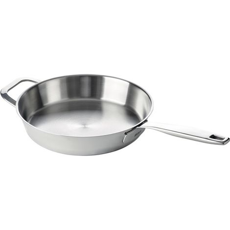 poêle inox multimax 28 cm + contre-poignée - maestro - beka