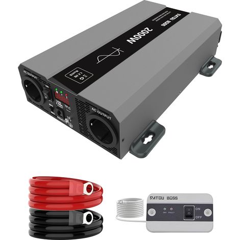 Convertisseur 24v 220v/230v Pur Sinus 2000w, Convertisseur 24v 220v Camion, avec Prise AC Et Port USB 5V 3A pour Maison, Camping-Car, Camion, Transformateur 220v 2000w Hors RéSeau (1/5)