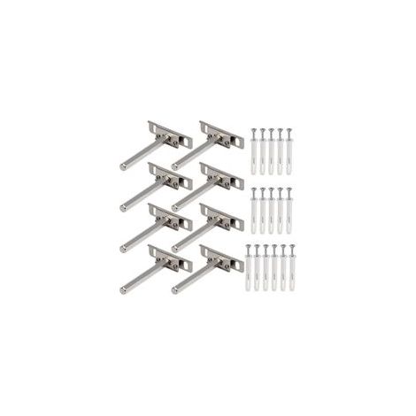 Lot de 8 supports d'étagère flottante invisibles – Fixation cachée en T – Charge jusqu'à 200 kg – Pour murs en béton et brique (1/4)