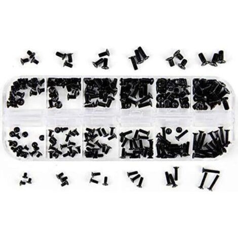 240 Pièces Kit de Vis pour Ordinateur Portable Universel M2 M3 M2.5 Noir (1/4)
