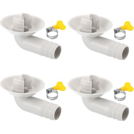 18mm Connecteur de Tuyau de Vidange de Climatiseur, 4 Pcs Connecteur de Vidange Universel avec Cerceau de Serrage pour Robinet D'Unité Ac à Fenêtre Mini-Fendue, Modèle Blanc 7 (1/5)