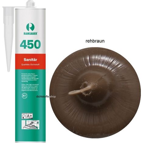 Ramsauer 450 Sanitär Silikon Fugen Dichtstoff 310ml Kartusche rehbraun