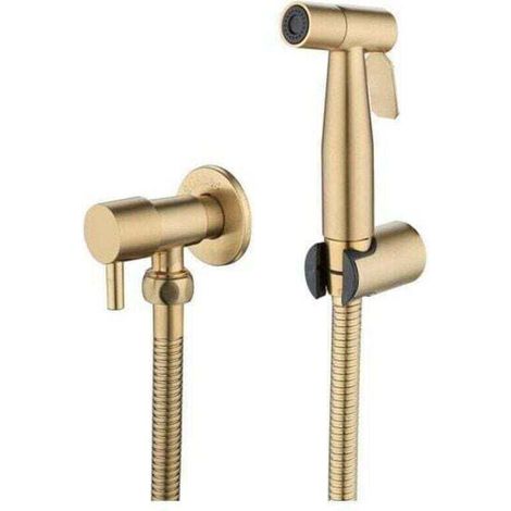 Pulvérisateur de toilettes pour bidet et de toilettes en acier inoxydable, Kit de pulvérisateur de bidet, pulvérisateur de robinetterie Pulvérisateur (or) (1/4)