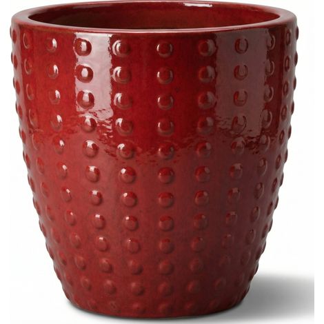 Provencelia Pflanzkübel Attila Ø38 cm Höhe 37 cm frostbeständig, keramisch, handgefertigt, Imperialrot