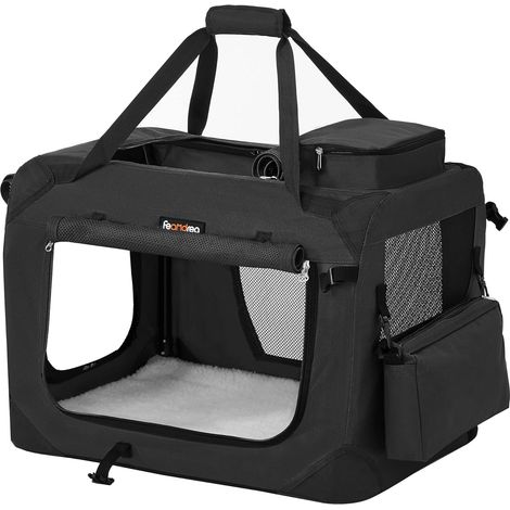 1 Caisse Pliable, Sac Transport, Cadre en Métal, Tissu Oxford, Filet Respirant, pour Chien Chat Voyage (1/5)