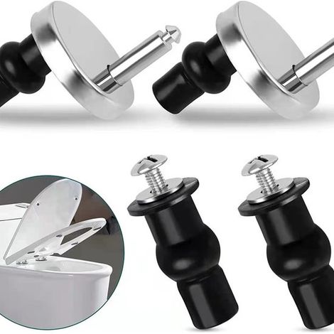 Cerniere per sedile WC, 2 pezzi. Cerniere universali per sedili WC. Kit di montaggio in acciaio inox. Regolabili. Facile installazione. Ersa (1/5)