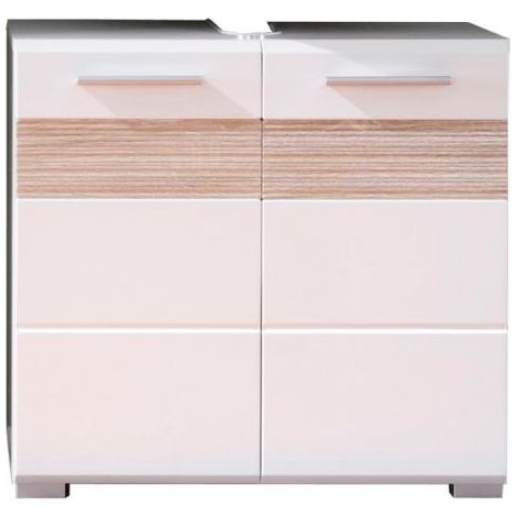 Mezzo Waschbeckenunterschrank weiß Hochglanz, weiß.