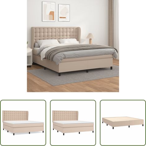 Kunstleder Matratze -  Boxspringbett Matratze Cappuccino-Braun 160x200 cm Kunstleder (1/5)