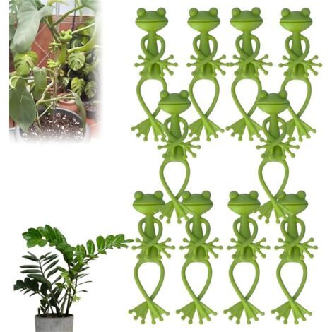 10 tuteurs pour plantes grimpantes en forme de grenouille, attaches pour plantes grimpantes en forme de grenouille, fixations pour plantes grimpantes (1/5)