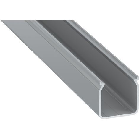 Profilo in alluminio anodizzato argento KIMERA-HELSE con diffusore opalino e terminali 2,02 M (1/3)