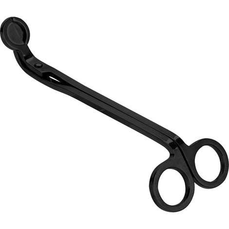 1 paire de ciseaux coupe-mèche en acier inoxydable plaqué, forme cœur, noir, pour bougie (1/5)