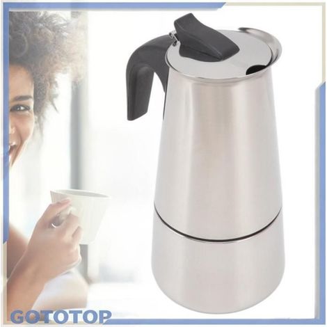 Cafetière Moka - Acier Inoxydable 201 - Pour Cuisinière Gaz Électrique Induction - 300 ml - Portable (1/5)