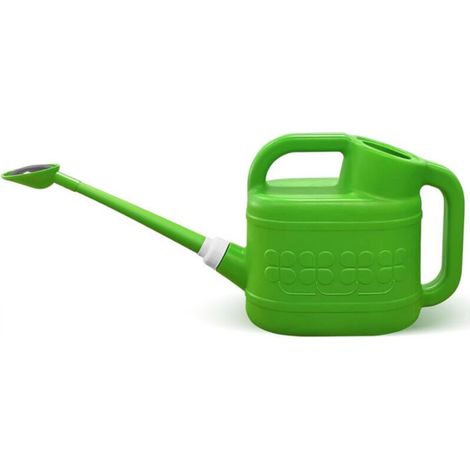 Large capacity watering can with removable spout and spray nozzle, suitable for flowers and garden plants, 8 liters, green (1/5)