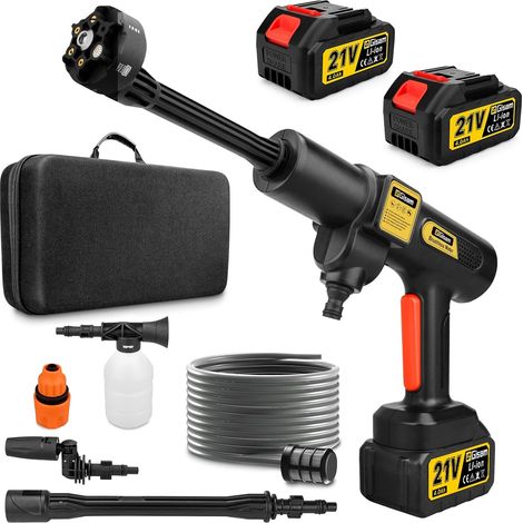 Nettoyeur haute pression sans fil, nettoyeur à pression mobile pour voiture et maison Moteur sans balais 3500 W, 2 vitesses, max 135 bar/20 l/min, 2 batteries 4,0 Ah, buse de pulvérisation rotative 6 (1/5)