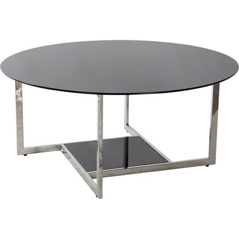 Stahlglas Couchtisch 100x100x45 Stahl schwarzes Glas Material mehrfarbig Farbfamilie Bass -Tische Details (1/5)