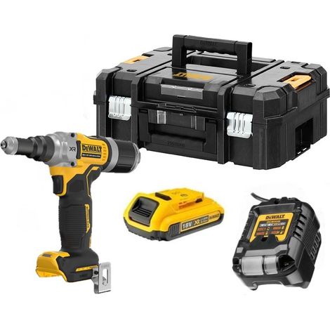 Dewalt DCF414D1-QW Riveteuse sans fil 18 V 4.8-6.4mm - 1X2.0Ah Batterie + chargeur en T-STAK
